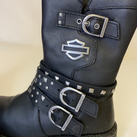 Harley-Davidson Adrian Black 8-Inch Boots size 7 - Picture 3 of 11